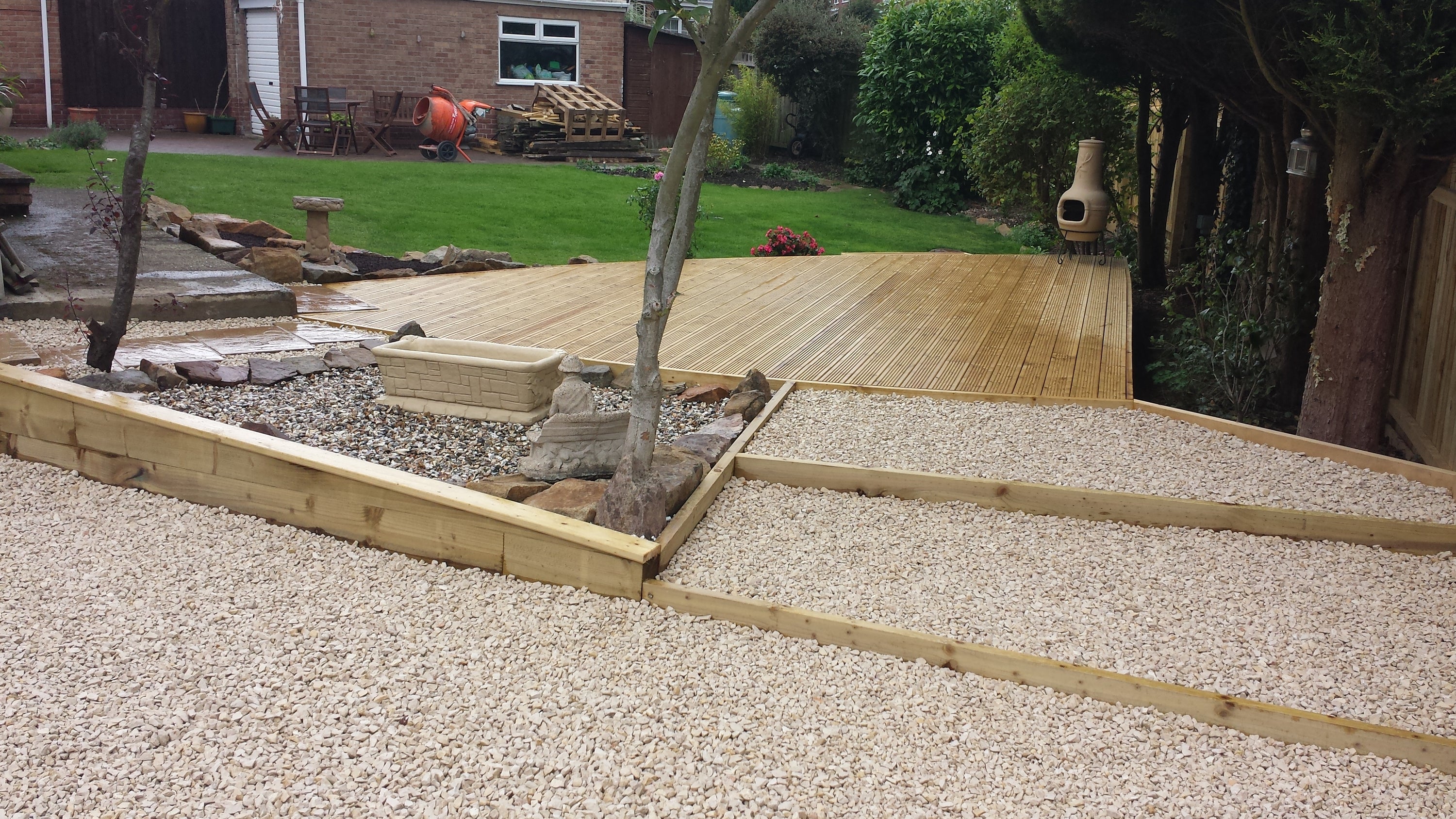 Garden with gravel and decking
