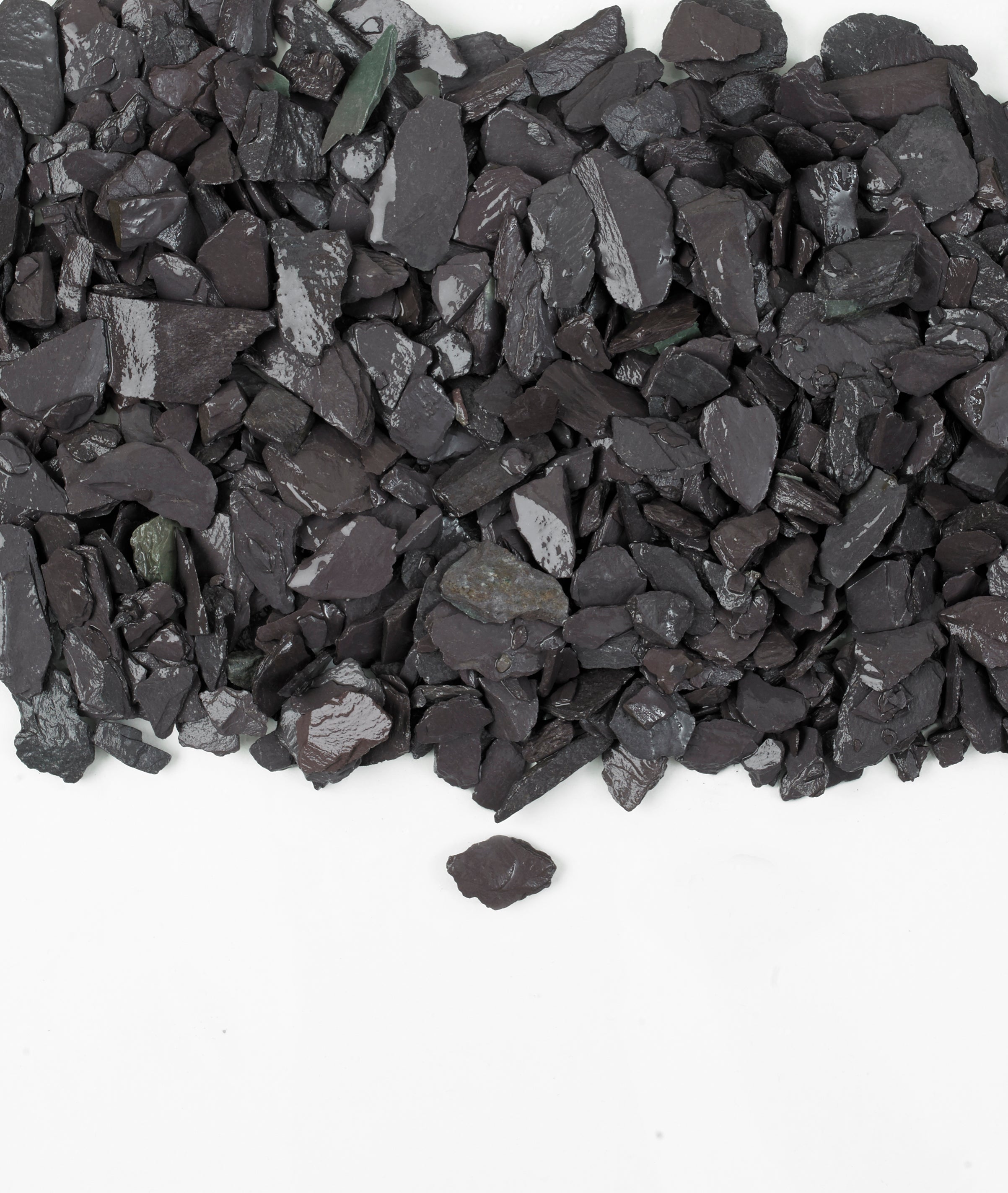 Wet blue slate chippings