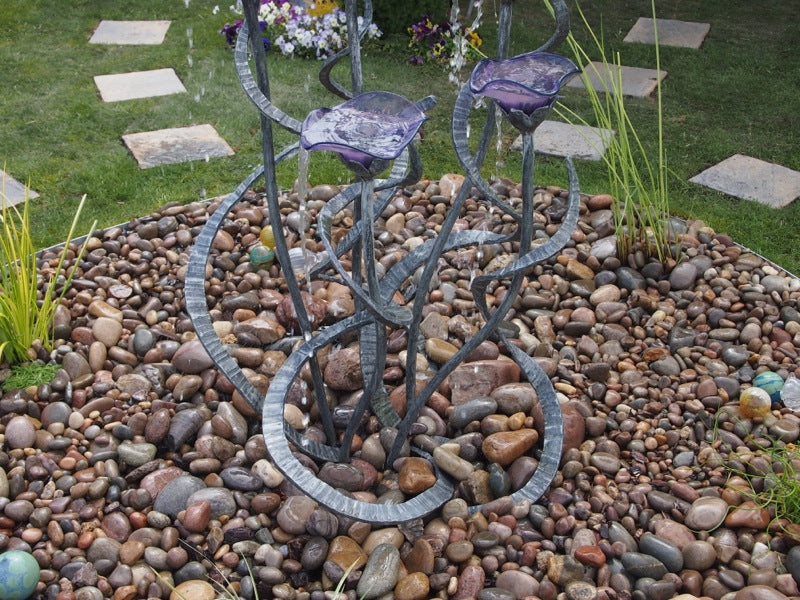 Pebbles used in a water feature