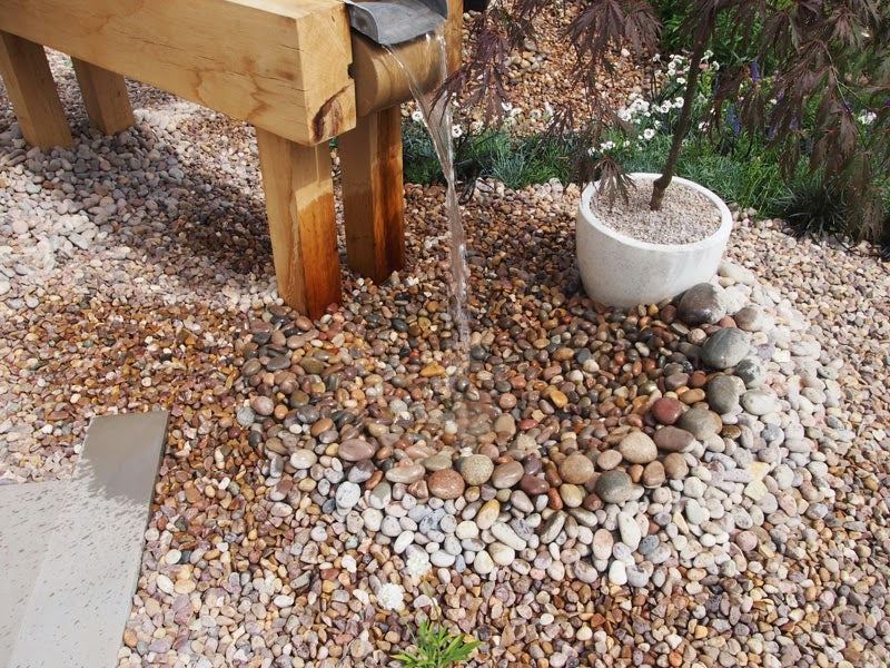 A rockery with running water