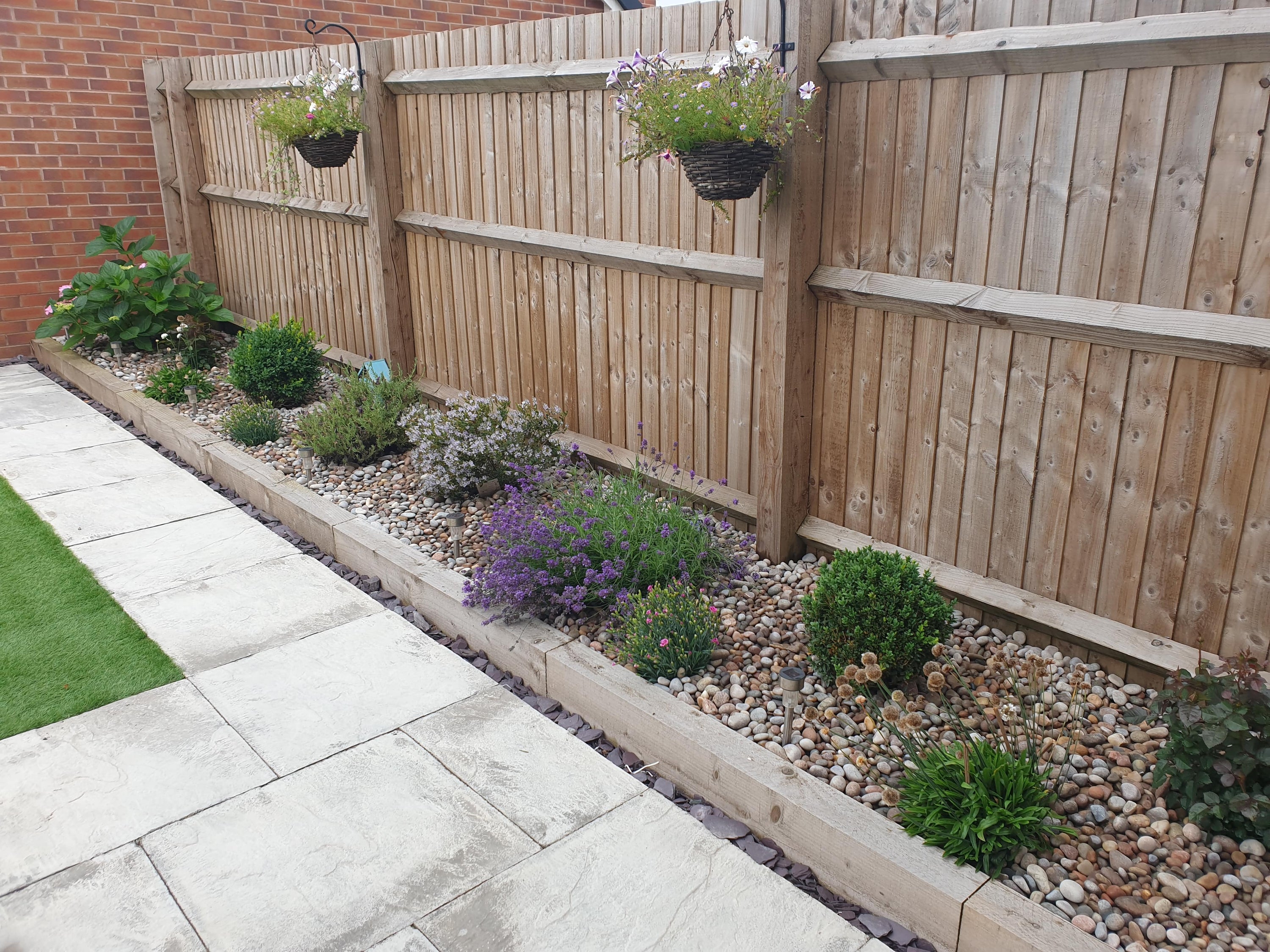 Scottish pebbles used in a garden border