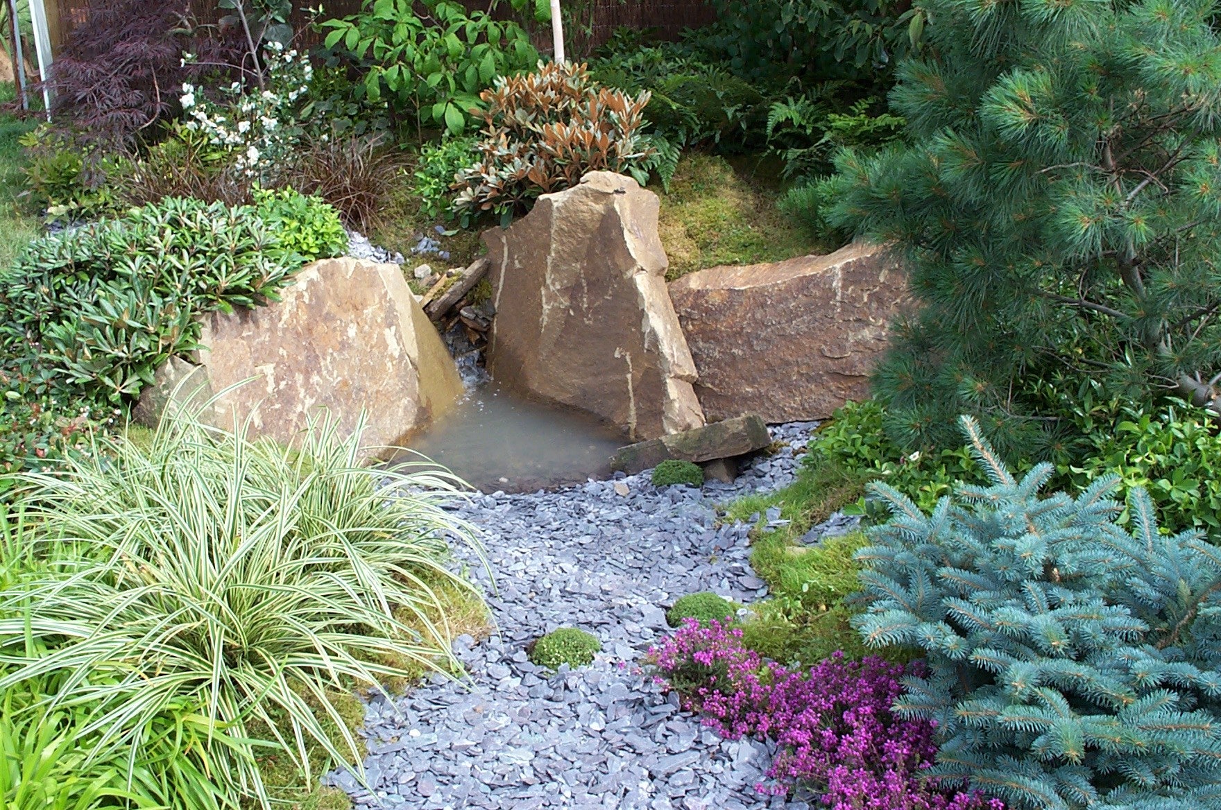 Garden featuring blue slate chippings