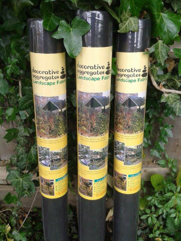 3 rolls of landscape weed prevention membrane