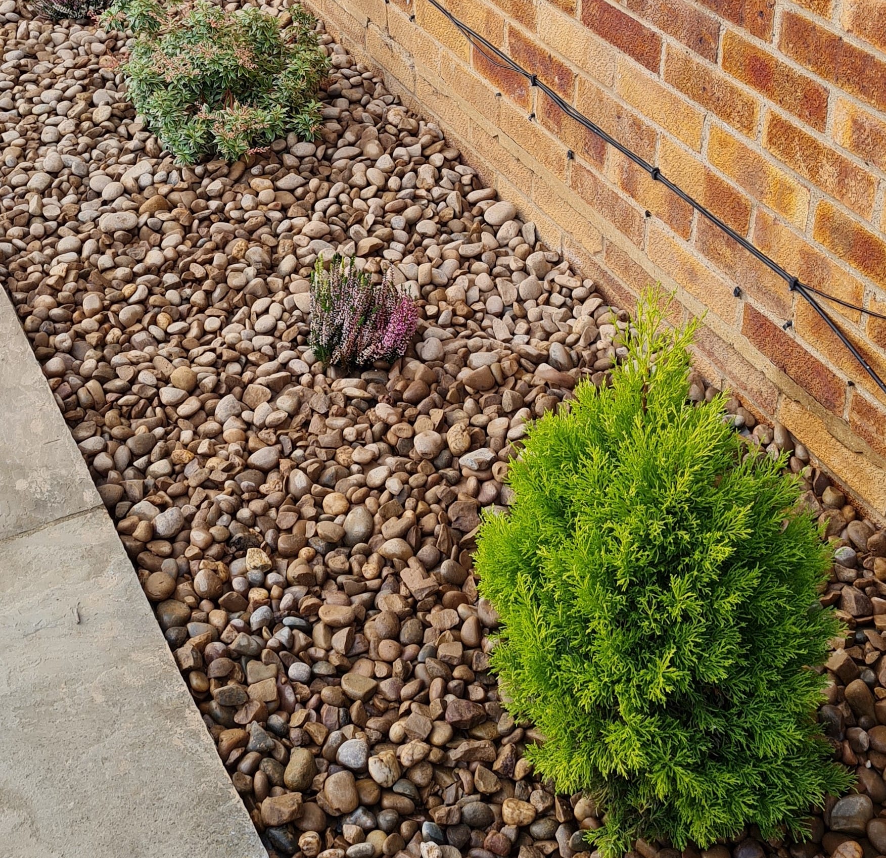 pea pebbles used in a border