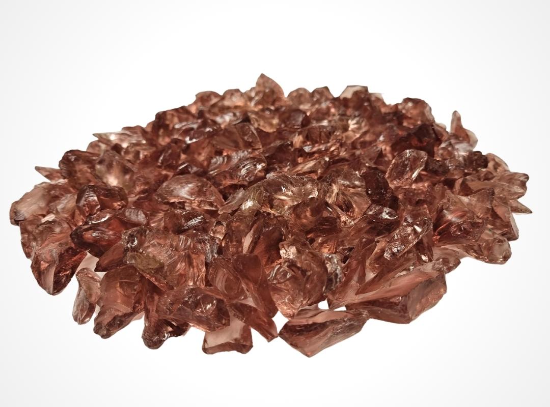 Rose Gold Glass Chippings 10-20mm