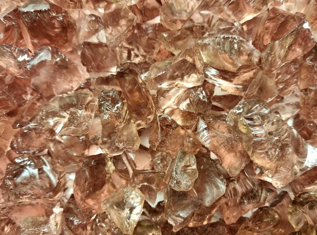 Rose Gold Glass Chippings 10-20mm