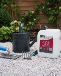 Gravel grip product with tools on a gravel surface