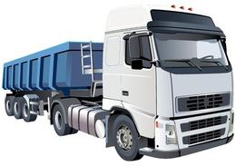graphic of lorry with blue back for loose delivery of aggregates