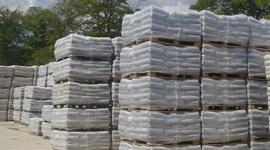 Various different bags of aggregates stocked at warehouse 