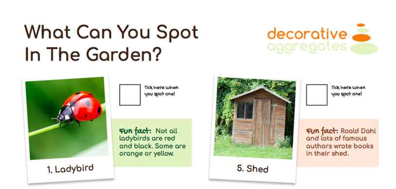 'What can you spot in the garden?' game