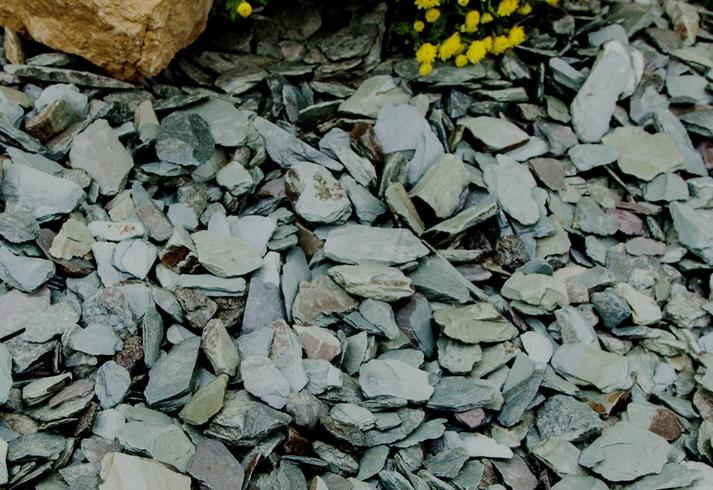 Green Slate Chippings For Landscaping And Gardens