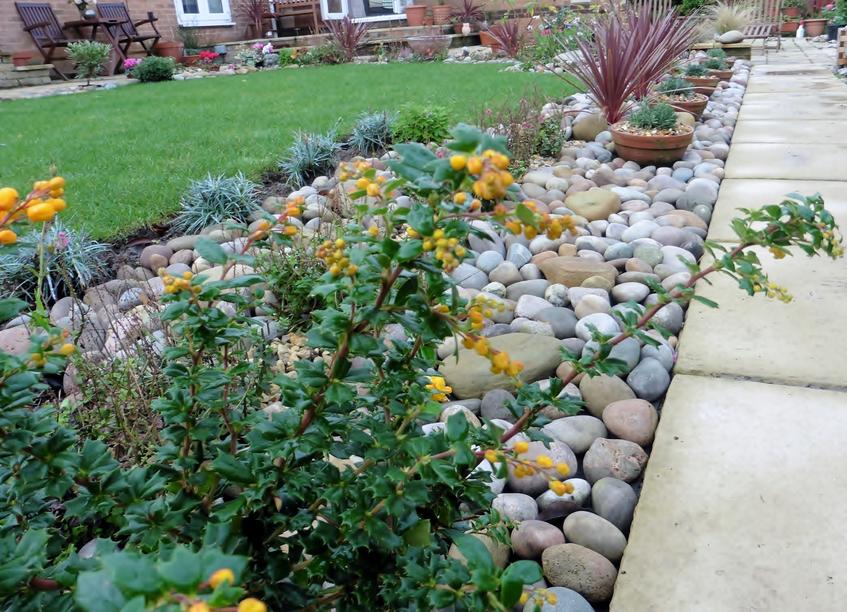 Round Cobbles And Pebble Stone Pathway Border Edging