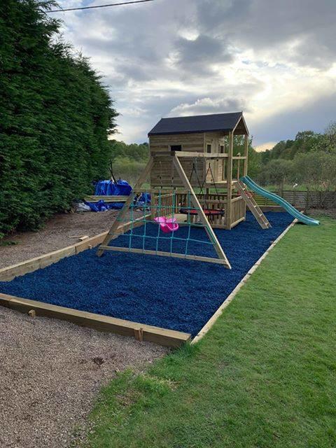 Blue Rubber Chippings Playground