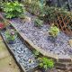 Blue Slate Chippings Planting Bed