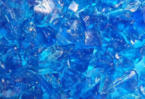 Aquamarine glass gravel for landscaping