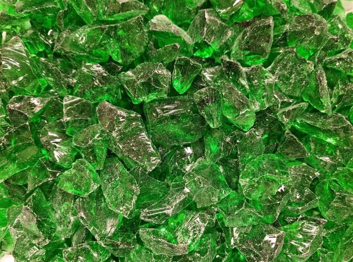 green glass chippings closeup