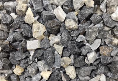 close overhead photo of black ice gravel