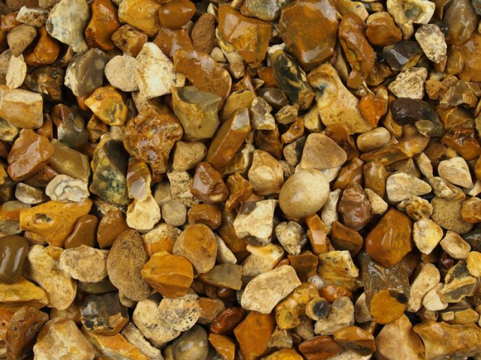 Close up of golden gravel chippings