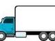 graphic of a lorry with blue front 